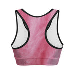 Pink Cotton Candy Print Women's Sports Bra