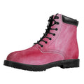 Pink Cotton Candy Print Padded Collar Lace Up Boots
