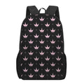 Pink Crown Pattern Print 17 Inch Backpack
