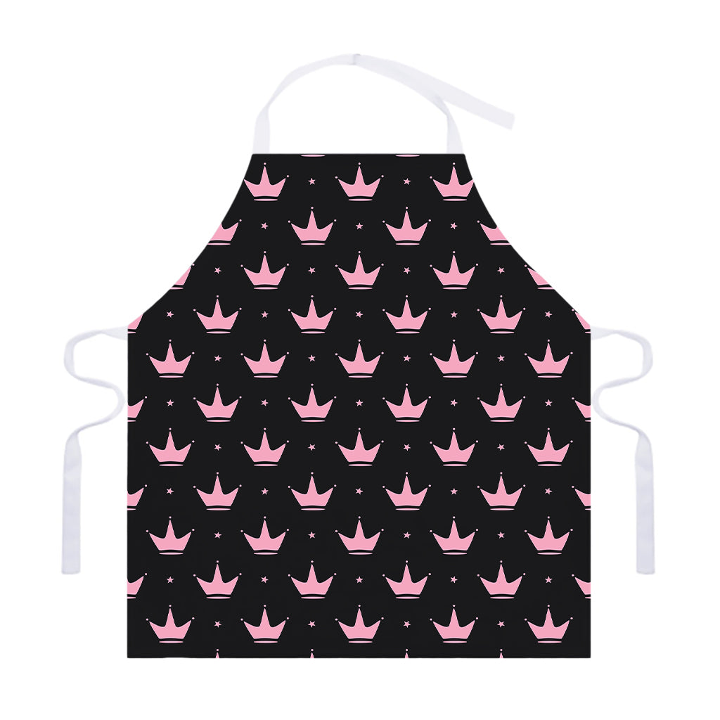 Pink Crown Pattern Print Adjustable Apron