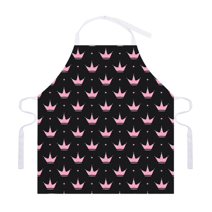 Pink Crown Pattern Print Adjustable Apron