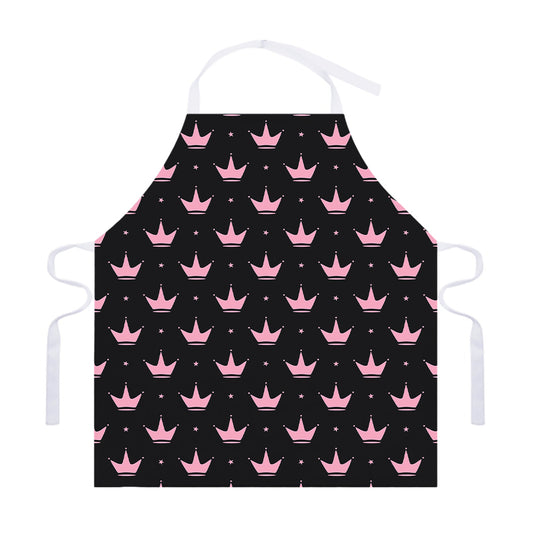 Pink Crown Pattern Print Adjustable Apron
