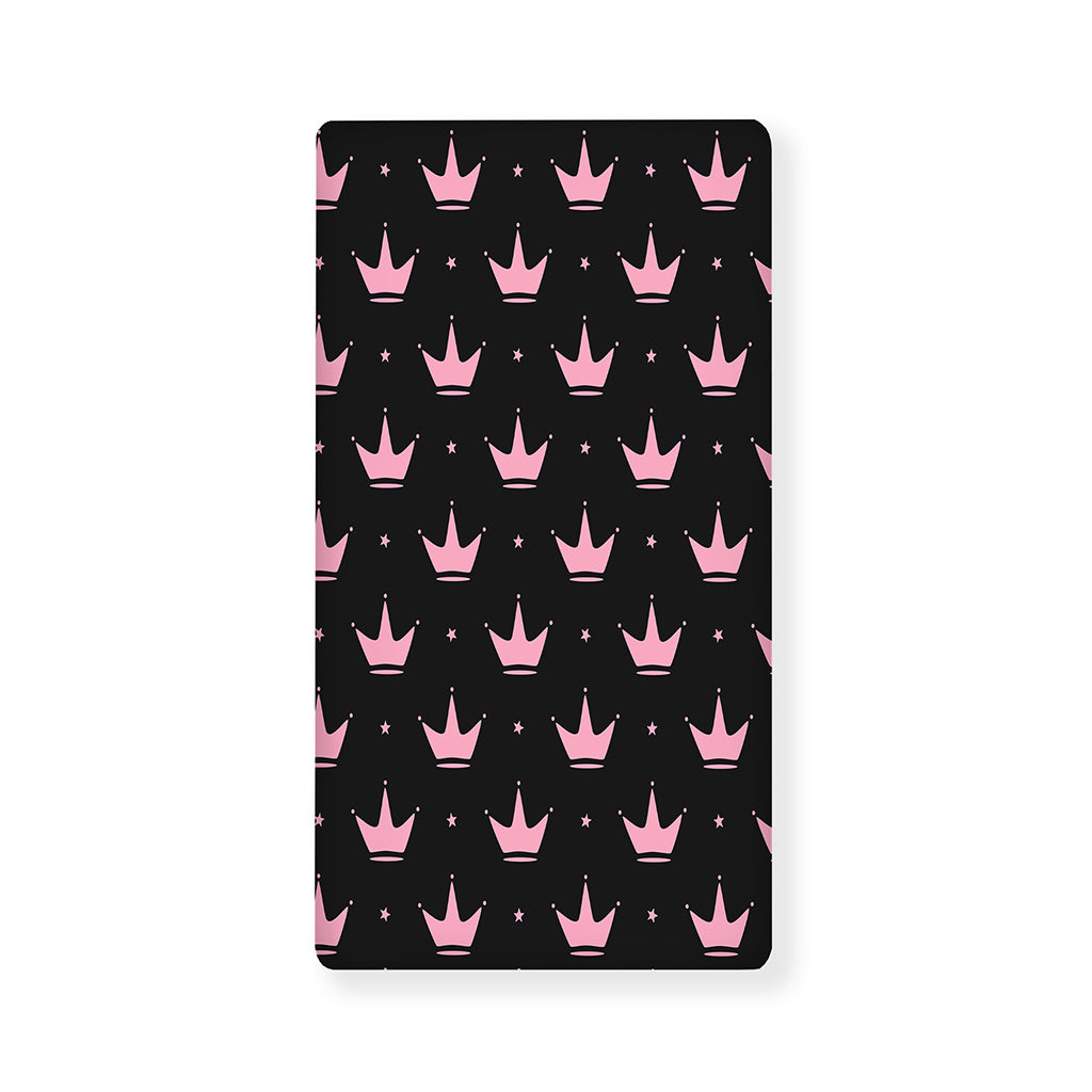 Pink Crown Pattern Print Baby Crib Sheet