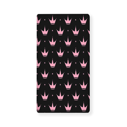 Pink Crown Pattern Print Baby Crib Sheet