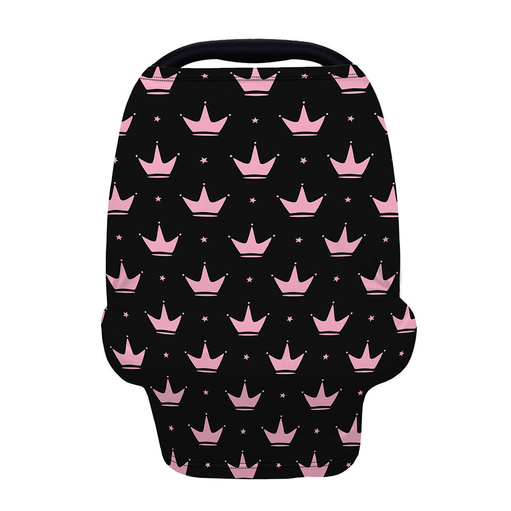 Pink Crown Pattern Print Baby Seat Cover