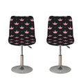 Pink Crown Pattern Print Bar Stool Covers