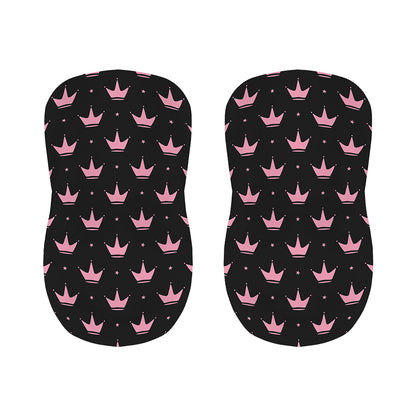 Pink Crown Pattern Print Bar Stool Covers