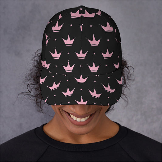Pink Crown Pattern Print Baseball Cap