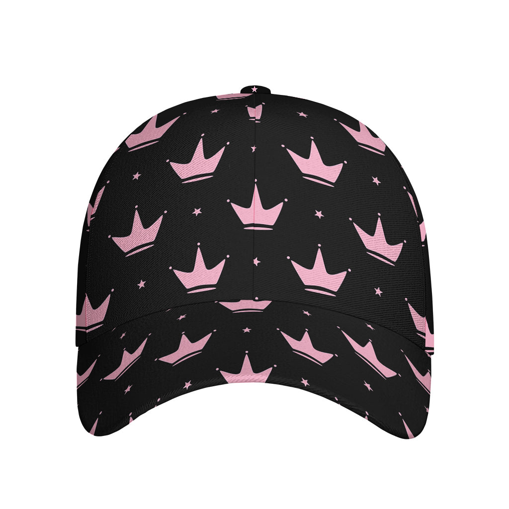 Pink Crown Pattern Print Baseball Cap