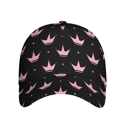 Pink Crown Pattern Print Baseball Cap