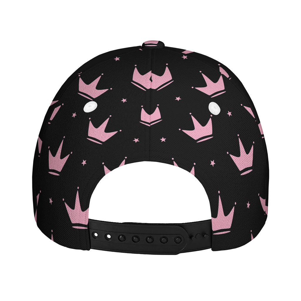 Pink Crown Pattern Print Baseball Cap