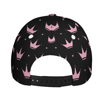 Pink Crown Pattern Print Baseball Cap
