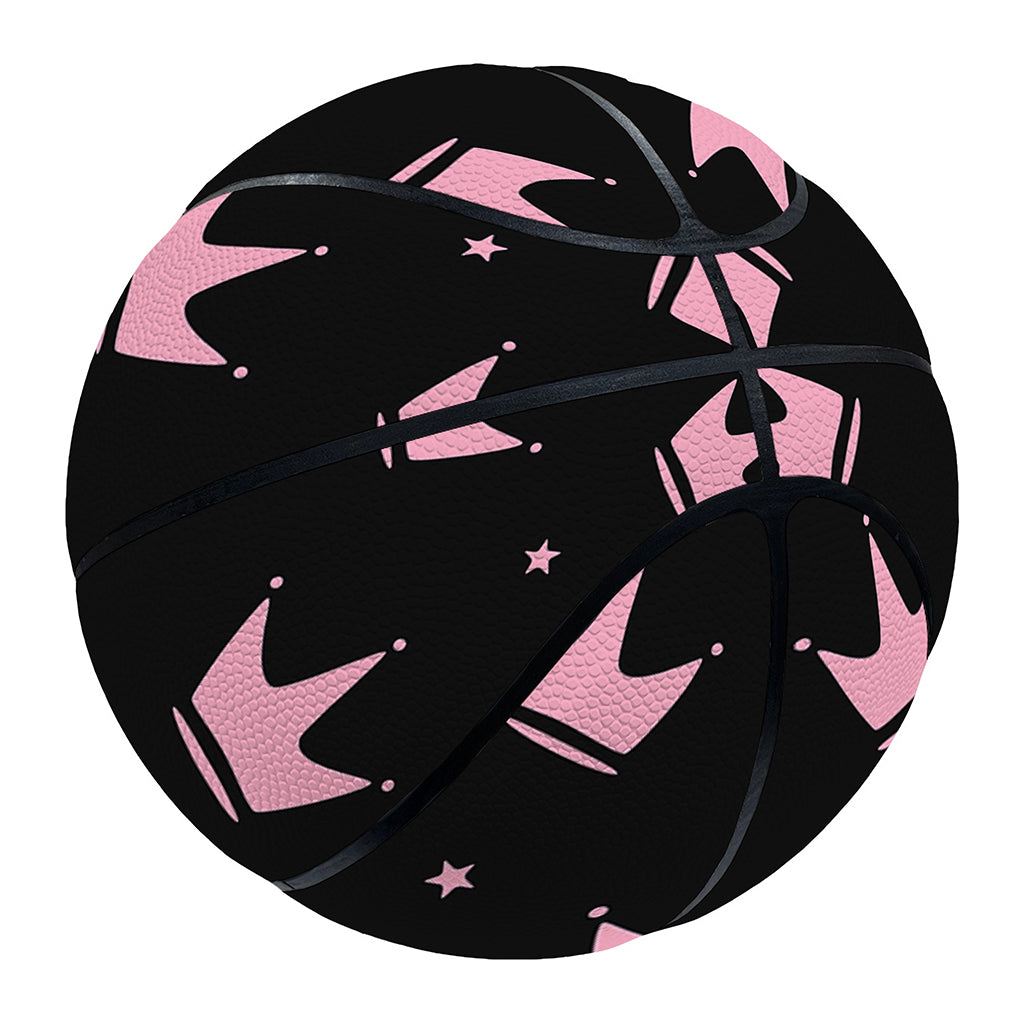 Pink Crown Pattern Print Basketball