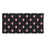 Pink Crown Pattern Print Beach Towel