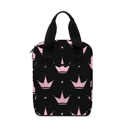 Pink Crown Pattern Print Bible Tote Bag