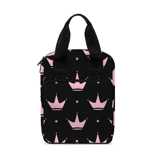 Pink Crown Pattern Print Bible Tote Bag