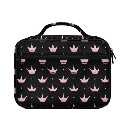 Pink Crown Pattern Print Briefcase Bible Bag