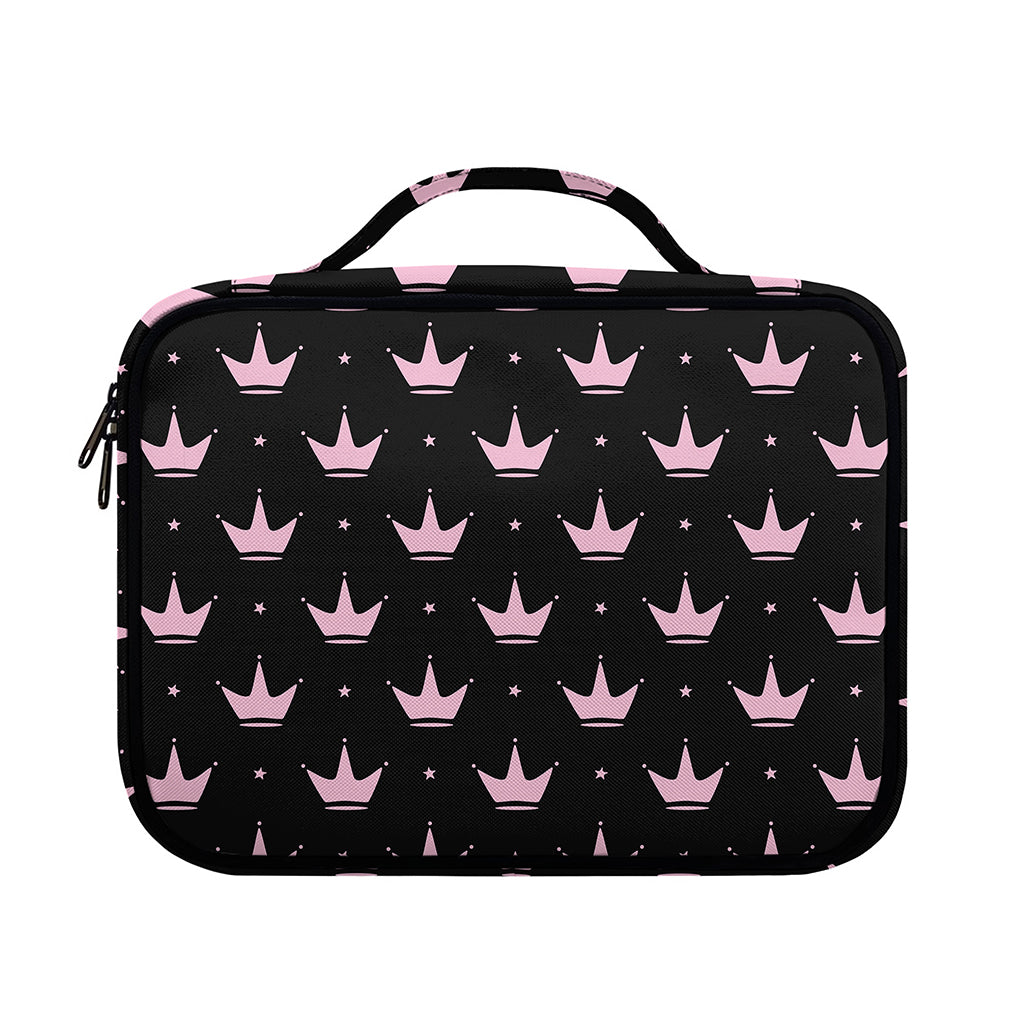 Pink Crown Pattern Print Briefcase Bible Bag