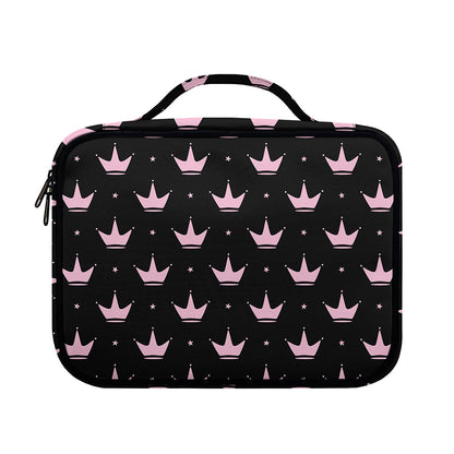 Pink Crown Pattern Print Briefcase Bible Bag