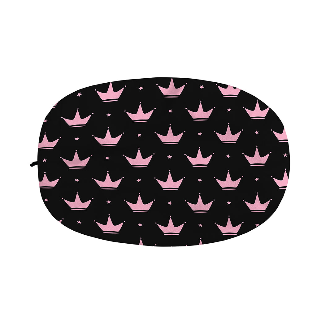 Pink Crown Pattern Print Car Side Mirror Covers