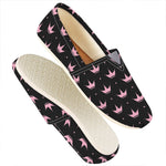 Pink Crown Pattern Print Casual Shoes