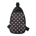 Pink Crown Pattern Print Sling Bag
