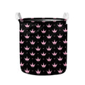 Pink Crown Pattern Print Collapsible Laundry Basket