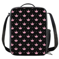 Pink Crown Pattern Print Crossbody Lunch Bag