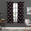 Pink Crown Pattern Print Grommet Curtain Panels