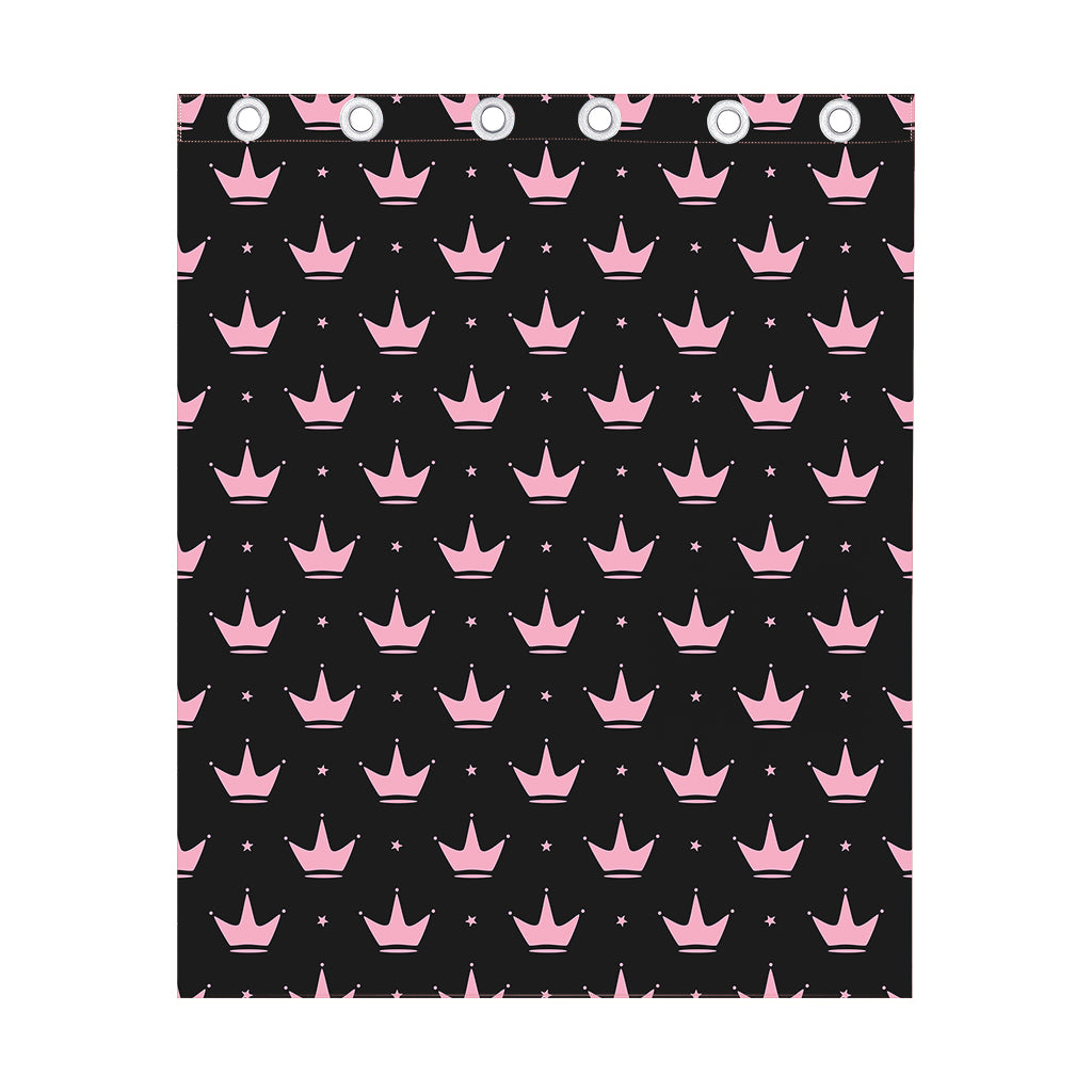 Pink Crown Pattern Print Curtain