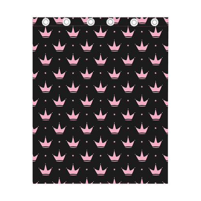 Pink Crown Pattern Print Curtain