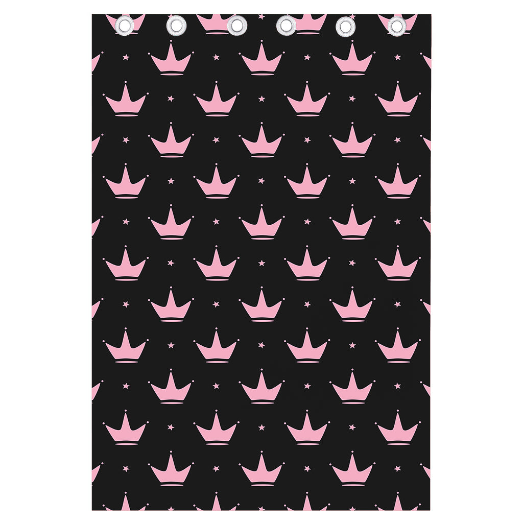 Pink Crown Pattern Print Curtain