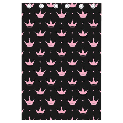 Pink Crown Pattern Print Curtain