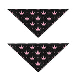 Pink Crown Pattern Print Dog Bandana