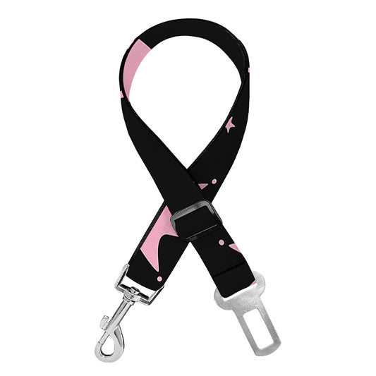 Pink Crown Pattern Print Dog Seat Belt