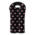 Pink Crown Pattern Print Double Neoprene Wine Tote