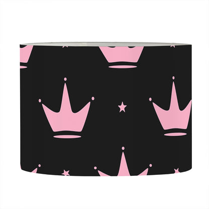 Pink Crown Pattern Print Drum Lamp Shade