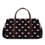 Pink Crown Pattern Print Duffle Bag