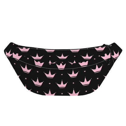 Pink Crown Pattern Print Fanny Pack