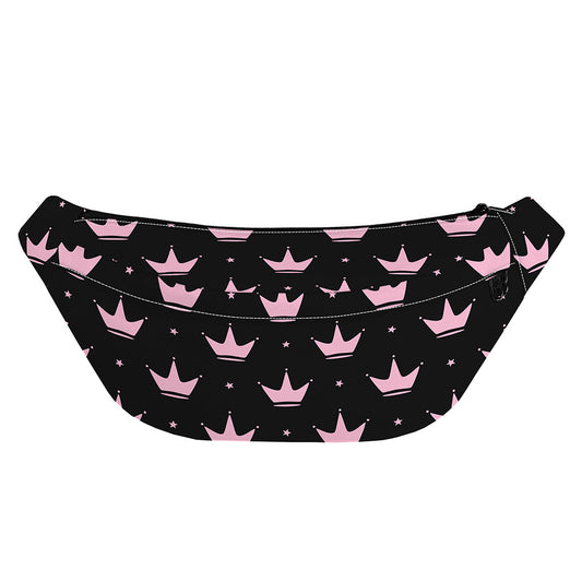 Pink Crown Pattern Print Fanny Pack