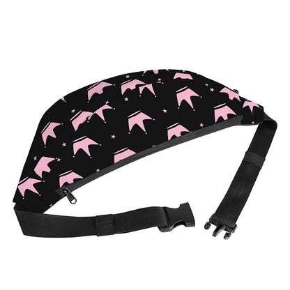 Pink Crown Pattern Print Fanny Pack