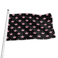Pink Crown Pattern Print Flag