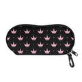 Pink Crown Pattern Print Glasses Case