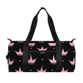 Pink Crown Pattern Print Gym Bag