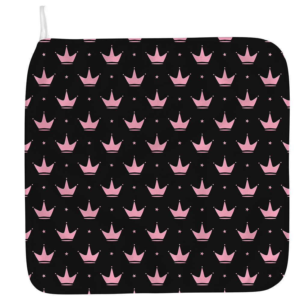 Pink Crown Pattern Print Hand Towel