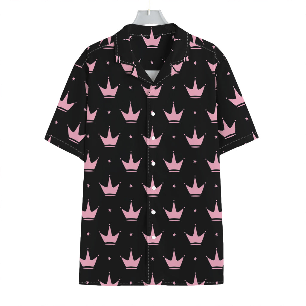 Pink Crown Pattern Print Hawaiian Shirt