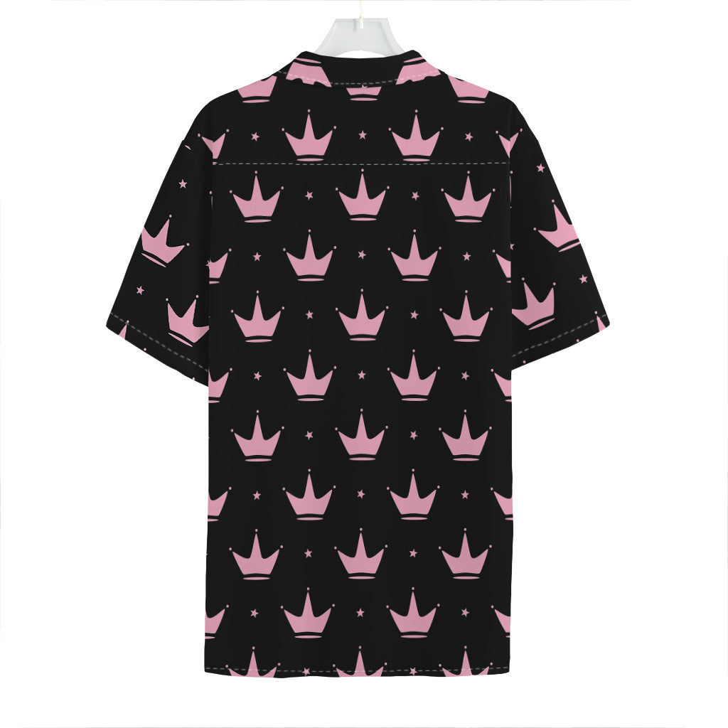 Pink Crown Pattern Print Hawaiian Shirt