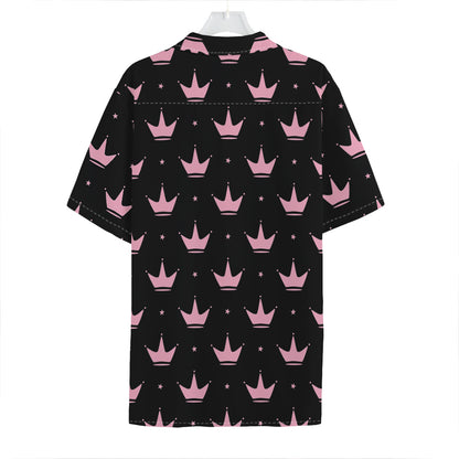Pink Crown Pattern Print Hawaiian Shirt