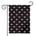 Pink Crown Pattern Print House Flag