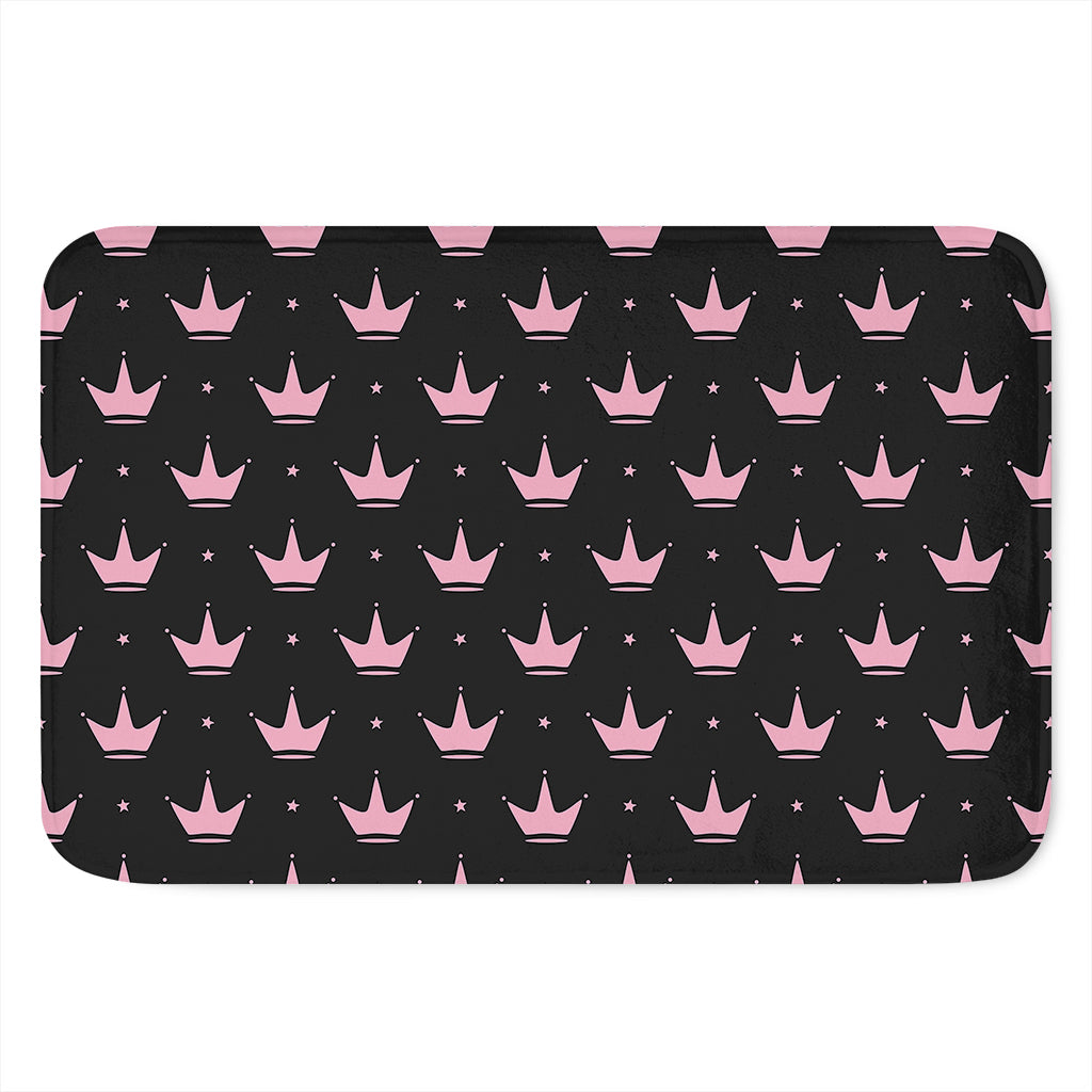 Pink Crown Pattern Print Indoor Door Mat